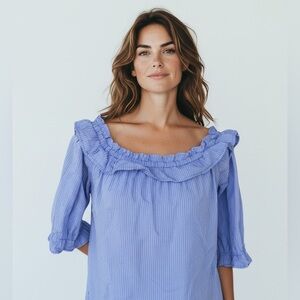 Heart And Hips Ruffle 1/2 sleeve top